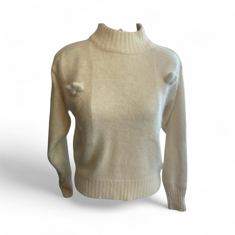 Nordstrom Cream Turtleneck Sweater with bows